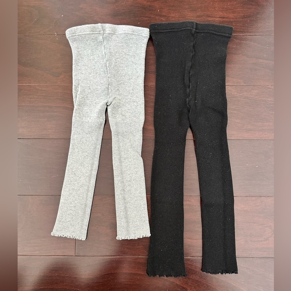 Uniqlo set of ribbed leggings, size 3/4